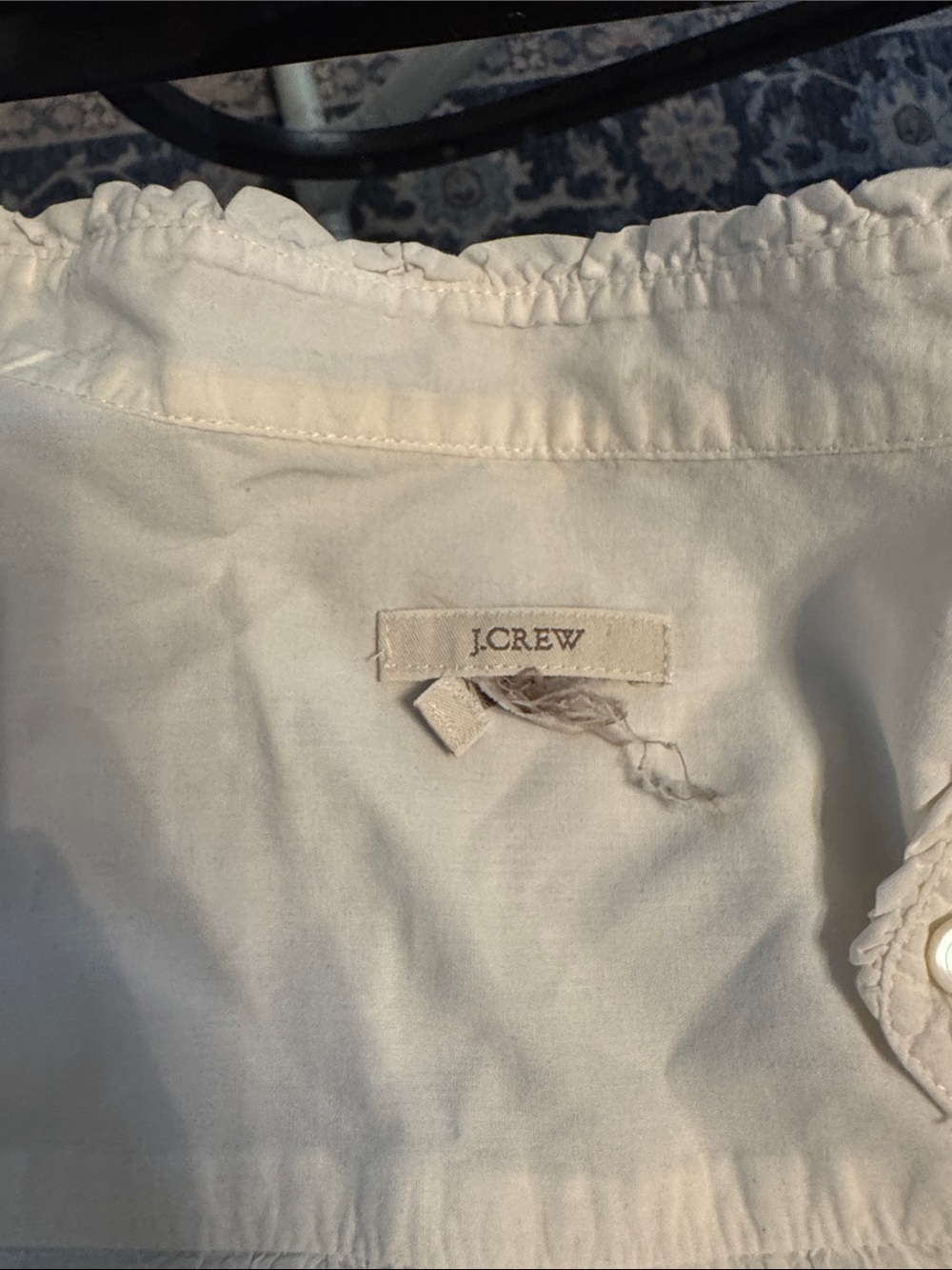 J. Crew Cream Ruffle-Placket Lightweight Tunic - Picture 2 of 7